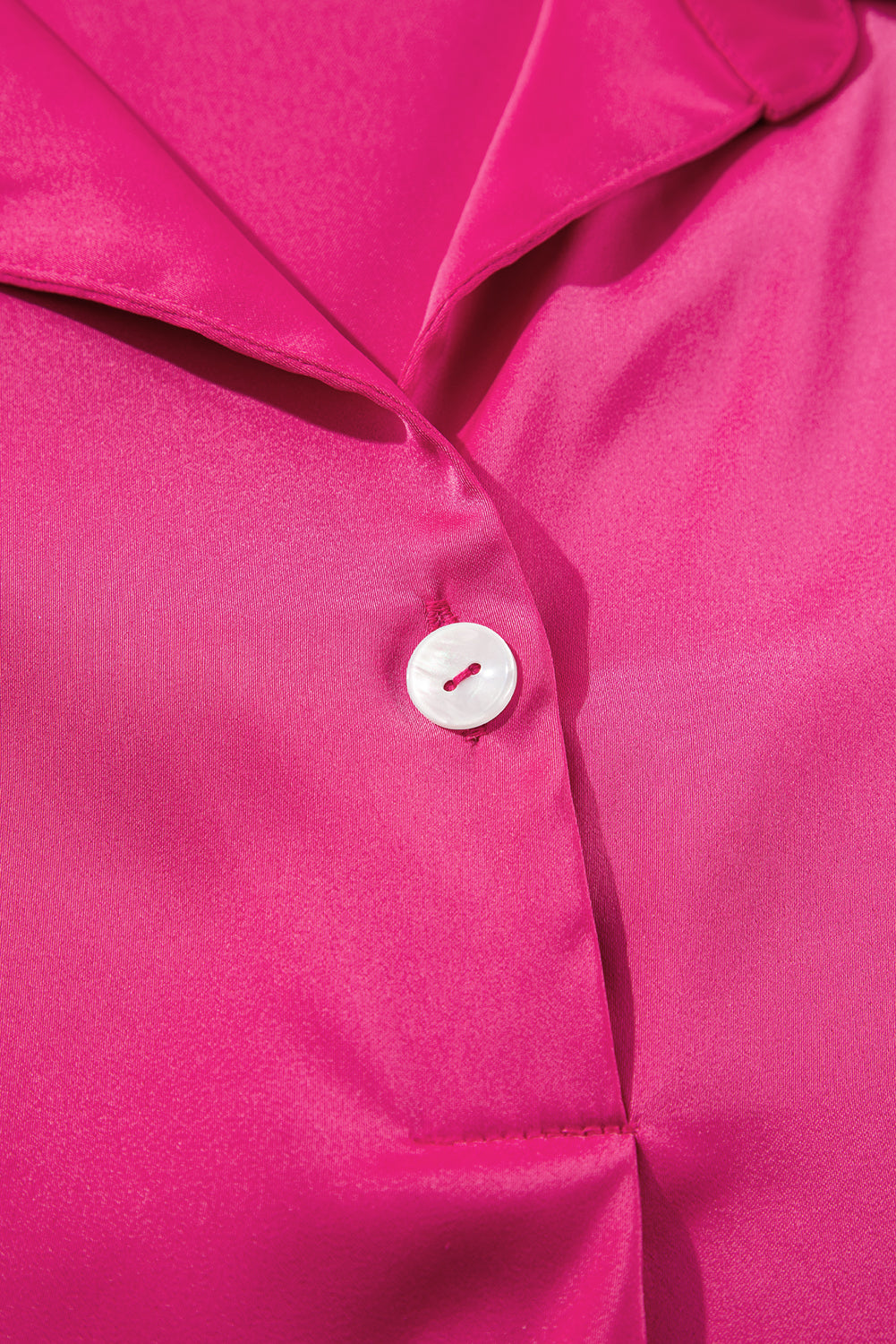 Rose Red Buttoned Collar Shift T Shirt Dress