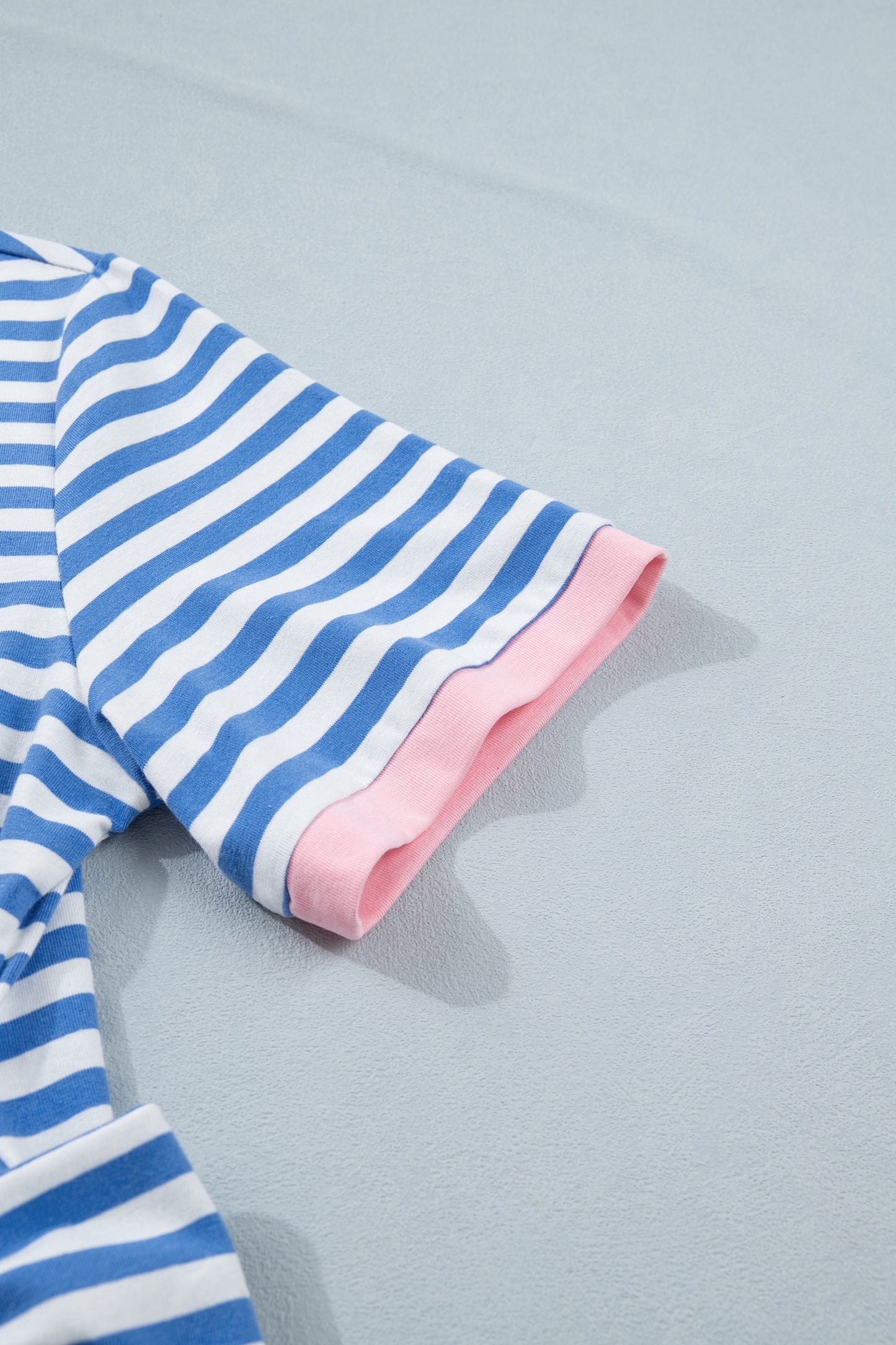 Green Stripe Nautical Tie Contrast Trim Round Neck T Shirt Mini Dress