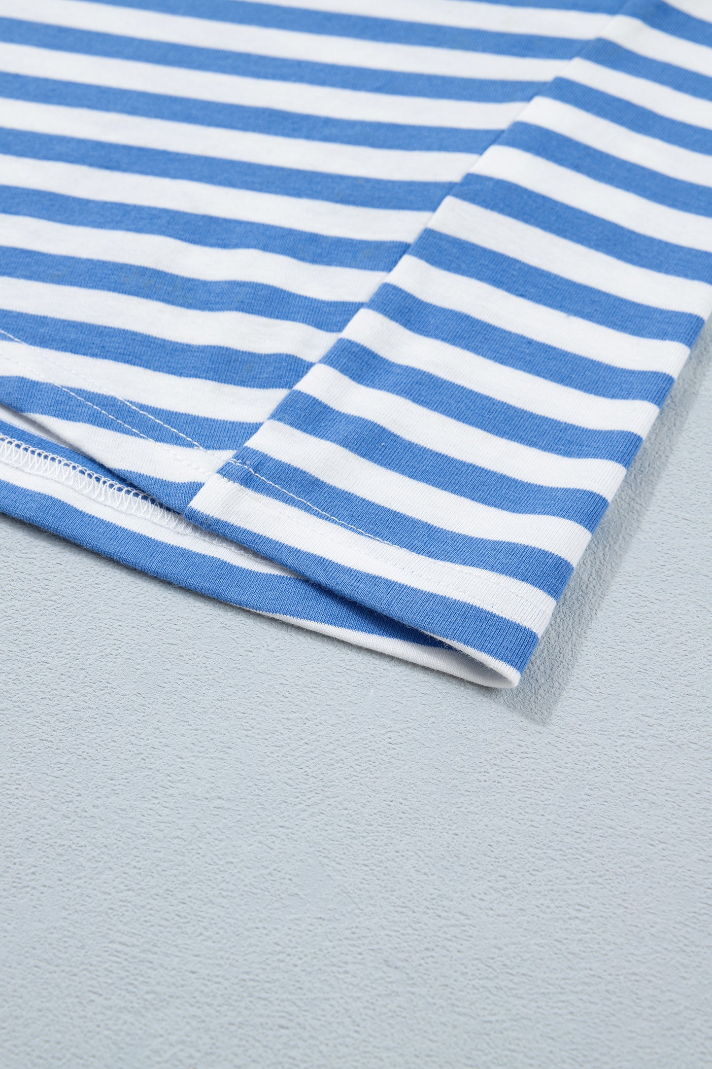 Green Stripe Nautical Tie Contrast Trim Round Neck T Shirt Mini Dress