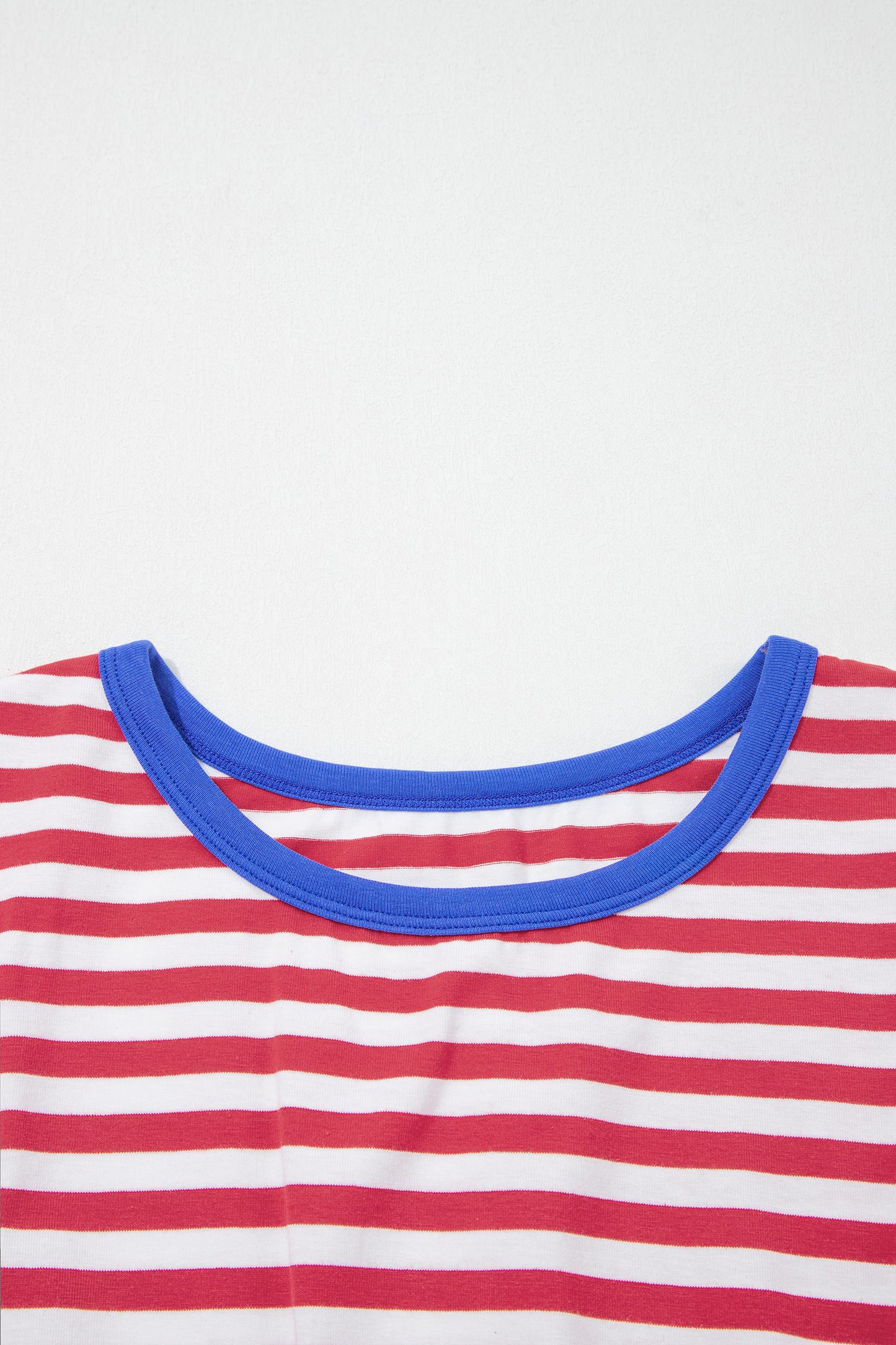 Green Stripe Nautical Tie Contrast Trim Round Neck T Shirt Mini Dress